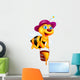 Bee cartoon with honey bucket Wall Decal
