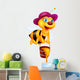Bee cartoon with honey bucket Wall Decal