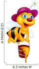 Bee cartoon with honey bucket Wall Decal