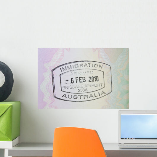 Immigration Stamp Wall Mural