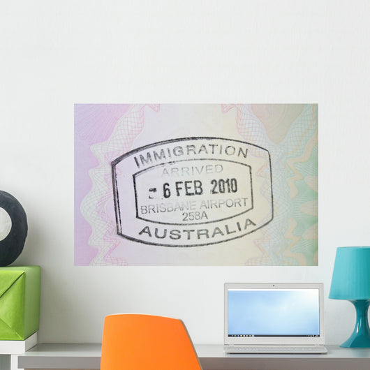 Immigration Stamp Wall Mural