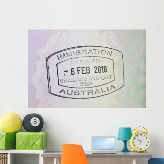 Immigration Stamp Wall Mural