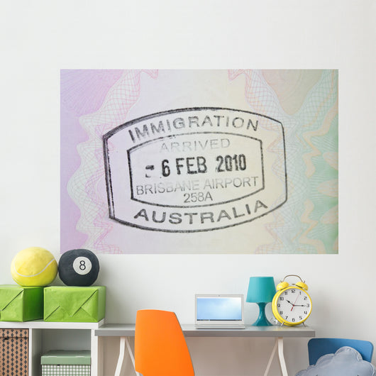 Immigration Stamp Wall Mural