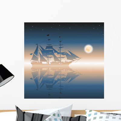 Pirates Ship shown on a wall