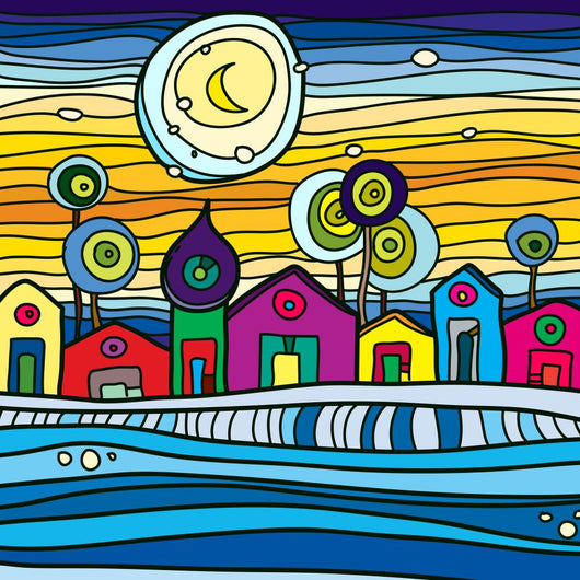Vector Colored Abstract Night