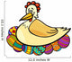Hen Hatching Easter Eggs Cartoon Illustration Wall Decal