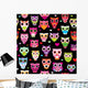 Seamless Retro Owl Colorful Wall Decal