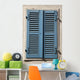 Blue Shutters Wall Mural