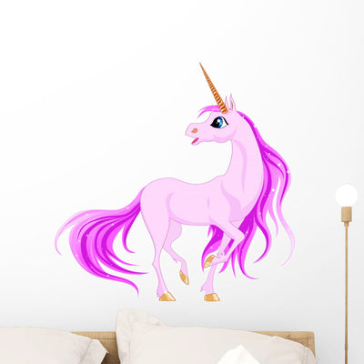 Unicorn Wall Decal shown on a wall