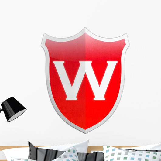 Secure Shield Letter W Wall Mural