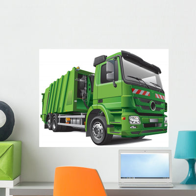 Modern Garbage Truck shown on a wall