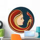 Girl with Long Red Wall Mural