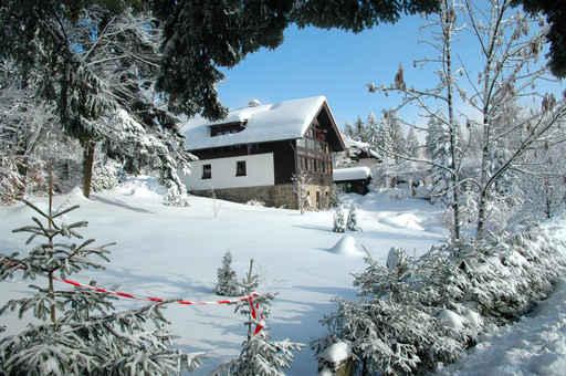 Winter Snow-Covered Cabin Wall Decal