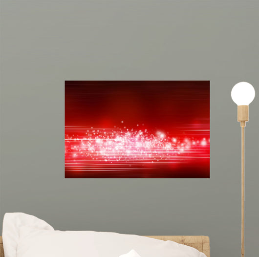 Glitter Background - White on Red Wall Mural