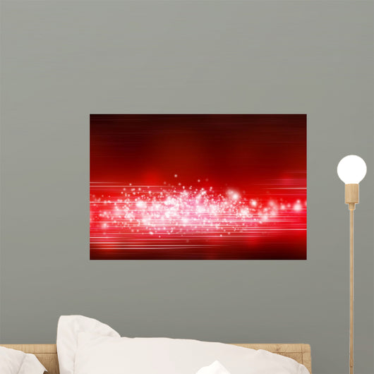 Glitter Background - White on Red Wall Mural