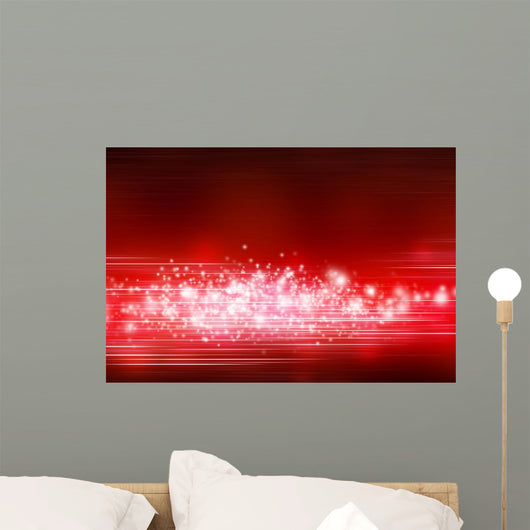 Glitter Background - White on Red Wall Mural