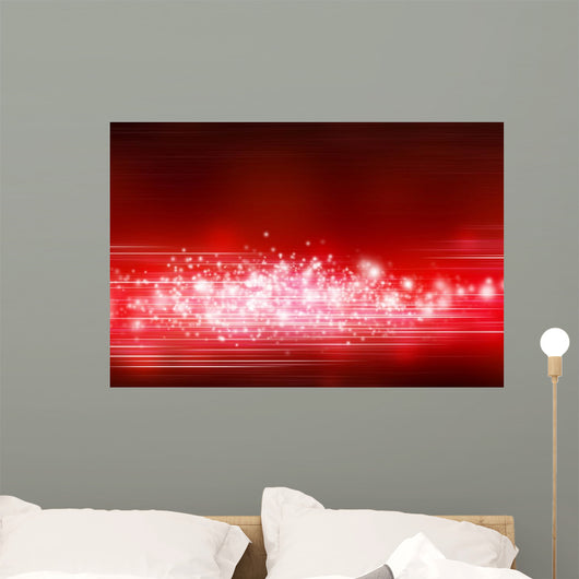 Glitter Background - White on Red Wall Mural