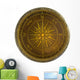 Round Antique Brass Nautical Wall Mural