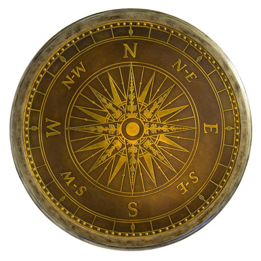 Round Antique Brass Nautical Wall Mural
