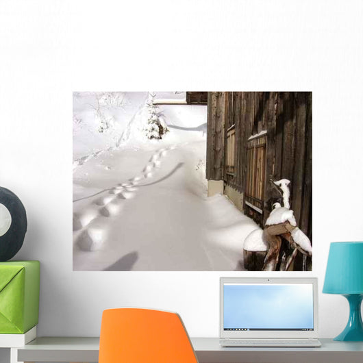 Chalet Montagnard Sports D'hiver Wall Decal