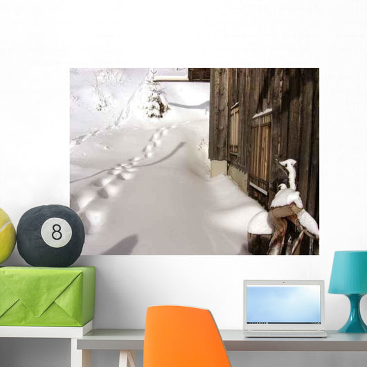 Chalet Montagnard Sports D'hiver Wall Decal