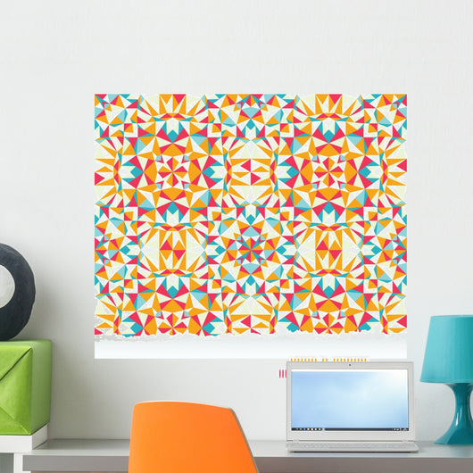 Vector Colorful Triangle Torn Wall Decal