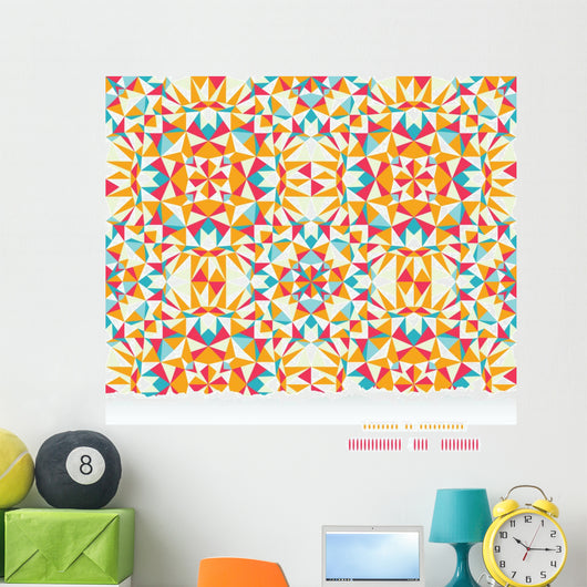 Vector Colorful Triangle Torn Wall Decal