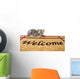 Kitten and welcome mat Wall Mural