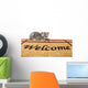 Kitten and welcome mat Wall Mural