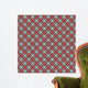 Seamless cross dark red-blue diagonal pattern, Wall Mural