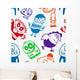 Funny Cartoon Monsters Seamless Wall Decal