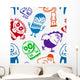 Funny Cartoon Monsters Seamless Wall Decal