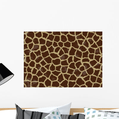 Fur Giraffe Wall Mural shown on a wall