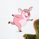Pig  in yoga poses. Dancing pig Wall Decal