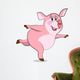 Pig  in yoga poses. Dancing pig Wall Decal