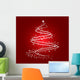 White Christmas Tree Design Wall Mural