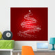 White Christmas Tree Design Wall Mural
