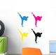 Cmyk Karate Silhouette Wall Stickers