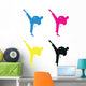 cmyk karate silhouette Wall Decal