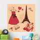 Beautiful set of "From Paris with Love" Wall Mural