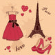 Beautiful set of "From Paris with Love" Wall Mural