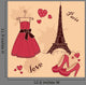 Beautiful set of "From Paris with Love" Wall Mural