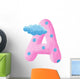Initial pink letter A with clouds Wall Decal