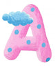 Initial pink letter A with clouds Wall Decal