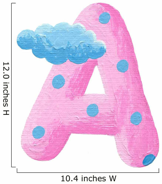 Initial pink letter A with clouds Wall Decal