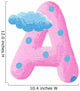 Initial pink letter A with clouds Wall Decal