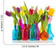 Colorful tulips in glass vases Wall Mural