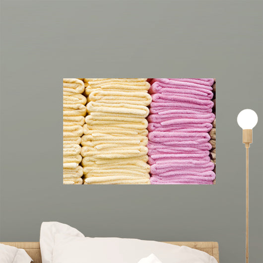 Yellow and Pink Towels Wall Mural