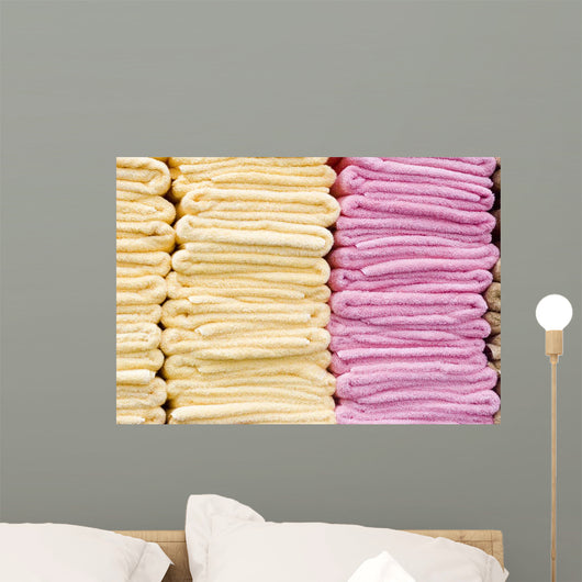 Yellow and Pink Towels Wall Mural