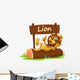 King Lion and Wooden Wall Decal